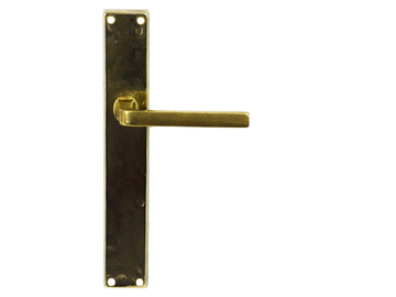 MILA - Brass door handle on back plate by GIARA ART DESIGN-BRONZE - view 2